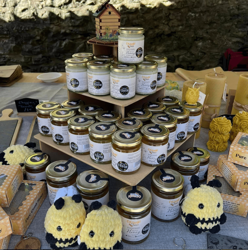 Award-winning local honey, beeswax candles and handmade gifts from Cotswold Edge Bees at Buckovers near Thornbury, South Gloucestershire.
