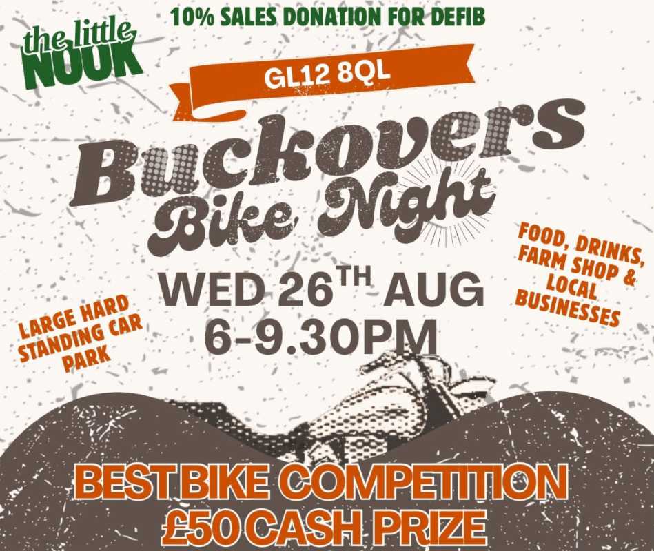 Buckovers Bike Night at The Little Nook, Wednesday 26 August 2026
