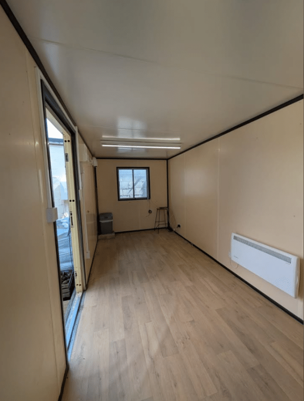 Interior of 20ft x 8ft retail and studio unit available at Buckovers near Thornbury