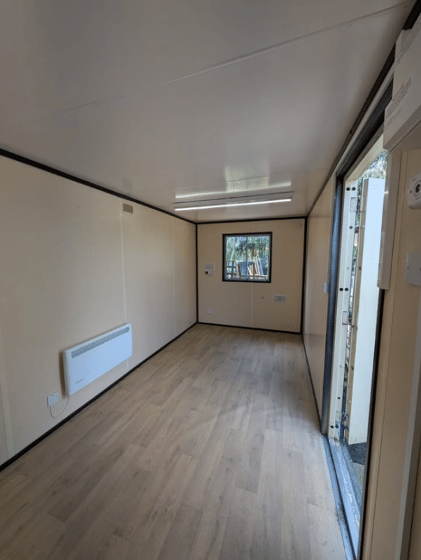 Inside the self-contained business unit to rent at Buckovers Garden Centre